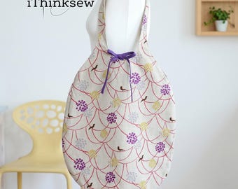 Patrón de costura en PDF para bolso Sara Hobo / Bolso de hombro reversible y holgado / Tutorial fácil para hacer un bolso cambiador / Proyectos de costura para principiantes