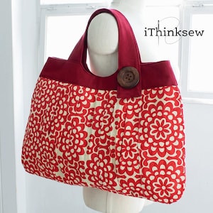 Melanie Pleated Tote Bag Sewing Pattern PDF | Large Handbag Tutorial | DIY Everyday Purse Template | Bag Maker Guide