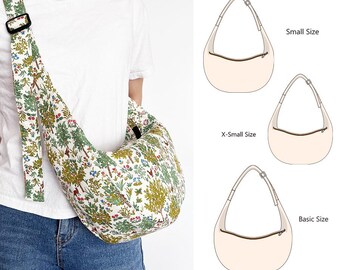 Sling Bag Sewing Pattern | Gemma Round Hobo Purse PDF | 3 Sizes Crossbody Bag DIY | Everyday Slouchy Bag Template | Bag Making Tutorial