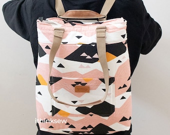 Troy convertible Tote Backpack PDF Sewing Pattern, convertible bag