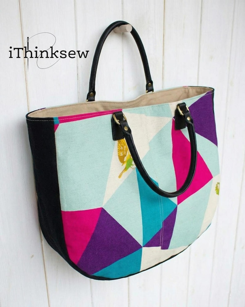 Tote Bag PDF Sewing Pattern | Easy Round Handbag Tutorial | Beginner ...
