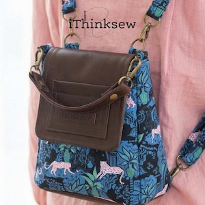 Patrón de costura para mini mochila / Tutorial en PDF para bolso convertible / Patrón de mochila pequeña DIY / Bolso con asa desmontable / Mochila Harlow