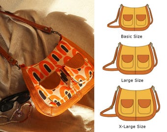 3 Sizes Ayomide Shoulder/Cross Bag PDF Sewing Pattern, office bag