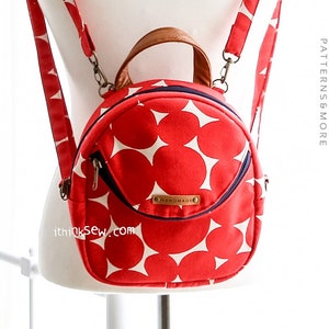 Inez Mini Backpack/Cross Bag PDF Sewing Pattern, small backpack pattern