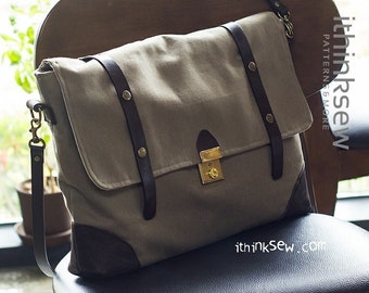 Kayce Laptop Briefcase PDF Sewing Pattern, messenger bag
