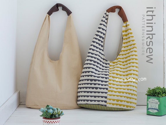 Sewing Pattern Hobo Tote Bag PDF Download plait Handle 