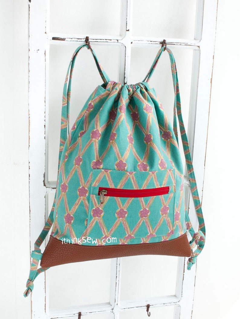 Merida Drawstring Backpack PDF Sewing Pattern, easy backpack pattern image 4