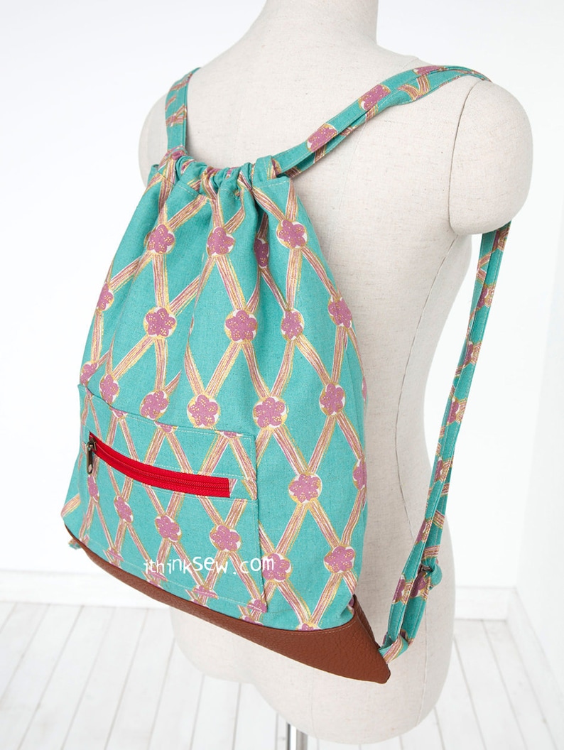 Merida Drawstring Backpack PDF Sewing Pattern, easy backpack pattern image 5