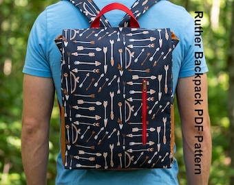 Ruther Backpack Sewing Pattern PDF | DIY Travel Bag Tutorial | Unisex School Bag Pattern | Large Everyday Rucksack Craft Project