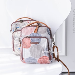 Padrão de costura em PDF para bolsa transversal com zíper e bolso para cartão Harlow