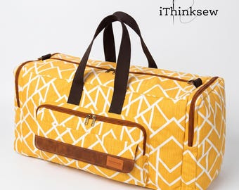 Travel Duffle Bag Sewing Pattern PDF | Large Weekender Bag Tutorial | DIY Overnight Luggage | Printable A4 Bag Pattern | Mylie Duffle Bag