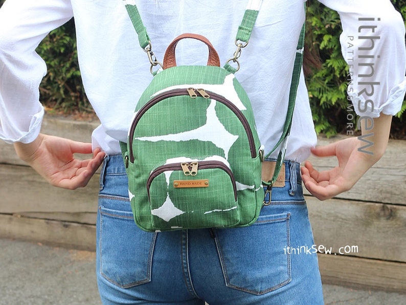 Magali Mini Backpack / Cross Bag PDF Sewing Pattern, small backpack image 1