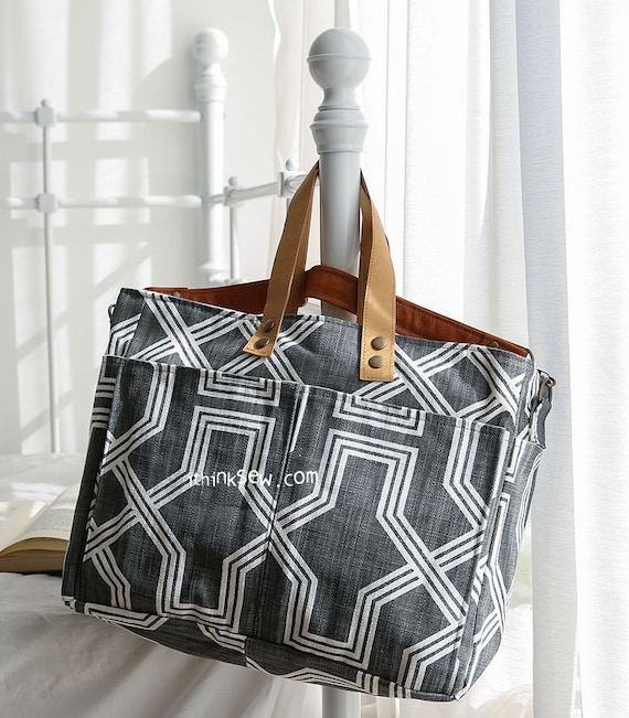 Renate Tote Bag PDF Sewing Pattern, Large Travel Diaper Bag