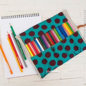 Angela Roll-up Pencil Case  PDF Sewing Pattern, school bag