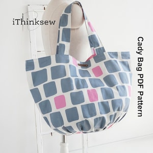 Cady Large Tote Bag PDF Sewing Pattern | Slouchy Hobo Bag Tutorial | DIY Travel Weekend Bag | Cady Bag Printable Pattern for Sewists