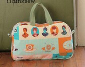 Katie Boston Bag PDF Sewing Pattern| Retro Handbag Sewing Tutorial | DIY Purse Pattern | Vintage Style Travel Tote | Katie Bag DIY Craft