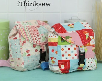 Baby Rucksack Schnittmuster | Kleinkind Tasche PDF Anleitung | DIY Kinder Mini Rucksack | Anfänger Patchwork Tasche Handwerk | Edan Baby Accessoire