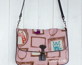 Messenger Bag Sewing Pattern PDF | Crossbody Satchel DIY Template | Laptop Bag with Piping Tutorial | School Shoulder Bag | Digital Download