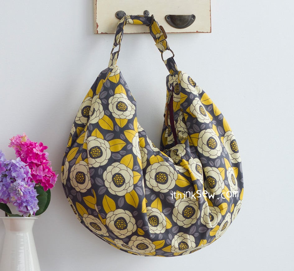 Adelaide Bag PDF Sewing Pattern, hobo bag pattern, easy sewing pattern