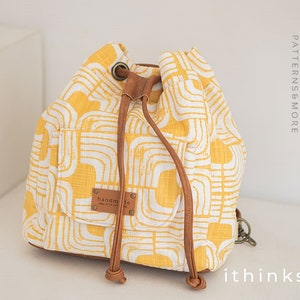 Ocean Bucket Backpack PDF Sewing Pattern, easy sewing pattern