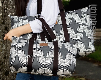 Rolande Bag Tote PDF Sewing Pattern - 2 Size, travel bag pattern