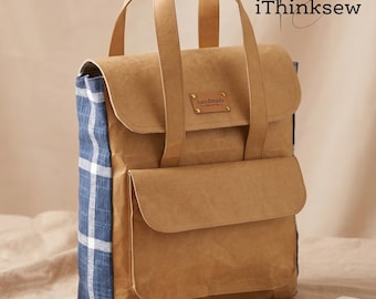 Eliya Satchel Bag Sewing Pattern PDF | Minimalist Tote Bag Tutorial | DIY Faux Leather Everyday Bag Pattern | Easy Craft Project for Sewists