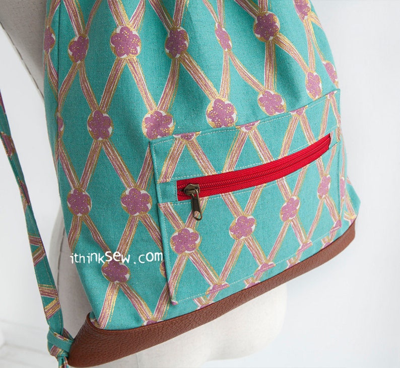 Merida Drawstring Backpack PDF Sewing Pattern, easy backpack pattern image 2