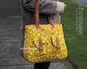 Maggie Tote Bag PDF Sewing Pattern, everyday bag