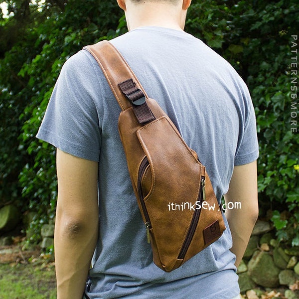 Otis Sling Bag with Phone Pocket on Strap PDF Sewing Pattern & Video Tutorials