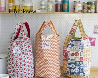 Vanessa Market Tasche Schnittmuster PDF | Wiederverwendbare Einkaufstasche | Einfacher Stoff Einkaufstasche DIY | Anfänger Nähprojekt Digitaler Download