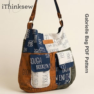 Gabrielle Hobo Bag Sewing Pattern PDF | Slouchy Shoulder Bag Tutorial | Large Purse Pattern | DIY Everyday Bag | Fabric Handbag Template