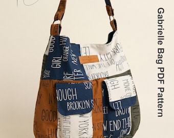 Gabrielle Hobo Bag Sewing Pattern PDF | Slouchy Shoulder Bag Tutorial | Large Purse Pattern | DIY Everyday Bag | Fabric Handbag Template