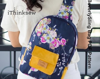 Beverly Cross Body Sling Bag Sewing Pattern PDF | Crossbody Backpack Tutorial | DIY Casual Sling Pack for Women Men Kids | Craft Project