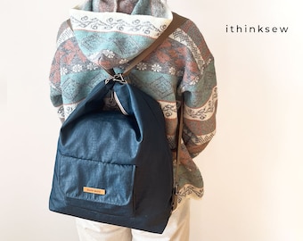 Hana Convertible Hobo Bag PDF Sewing Pattern - back pack