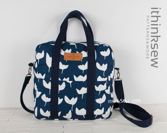 Esther Square Tote Bag Sewing Pattern PDF | Crossbody Diaper Bag Tutorial | Travel Messenger Bag Template | DIY Multi Pocket Everyday Purse