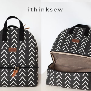 Asa Bottom Compartment Backpack PDF Pattern, school backpack pattern