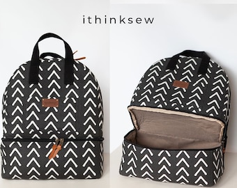 Asa Bottom Compartment Backpack PDF Pattern, school backpack pattern