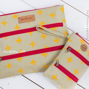 Bolsas em camadas com zíper triplo Stacey Padrão de costura em PDF, bolsas para tablets, bolsa para gadgets