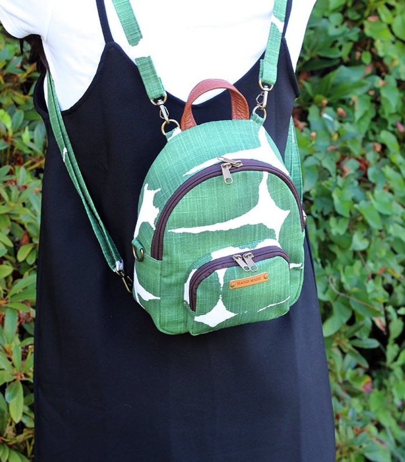 Magali Mini Backpack / Cross Bag PDF Sewing Pattern, small backpack image 2