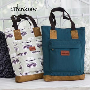 Gwyneth Laptop Bag Sewing Pattern | Tech Tote Bag PDF | Commuter Work Purse | Canvas Computer Bag Tutorial | DIY Digital Download