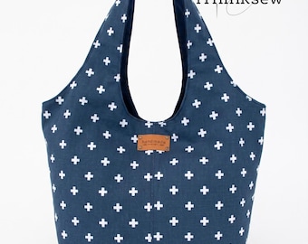Patrón de costura en PDF para el bolso Kelsey (2 tamaños) / Patrón para bolso hobo / Patrón para bolso tote diario fácil en PDF / Tutorial para bolso de hombro holgado / Patrón para bolso de mano