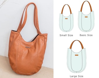 3 Sizes Elisha HoboBag PDF Sewing Pattern | Slouchy Tote Bag Tutorial | Easy Leather Purse Template | DIY Minimalist Shoulder Bag