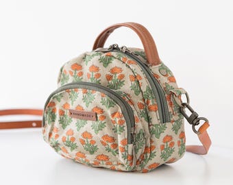 Golden Small Cross Bag PDF Sewing Pattern | Mini Travel Purse Tutorial | DIY Zipper Handbag Digital Download