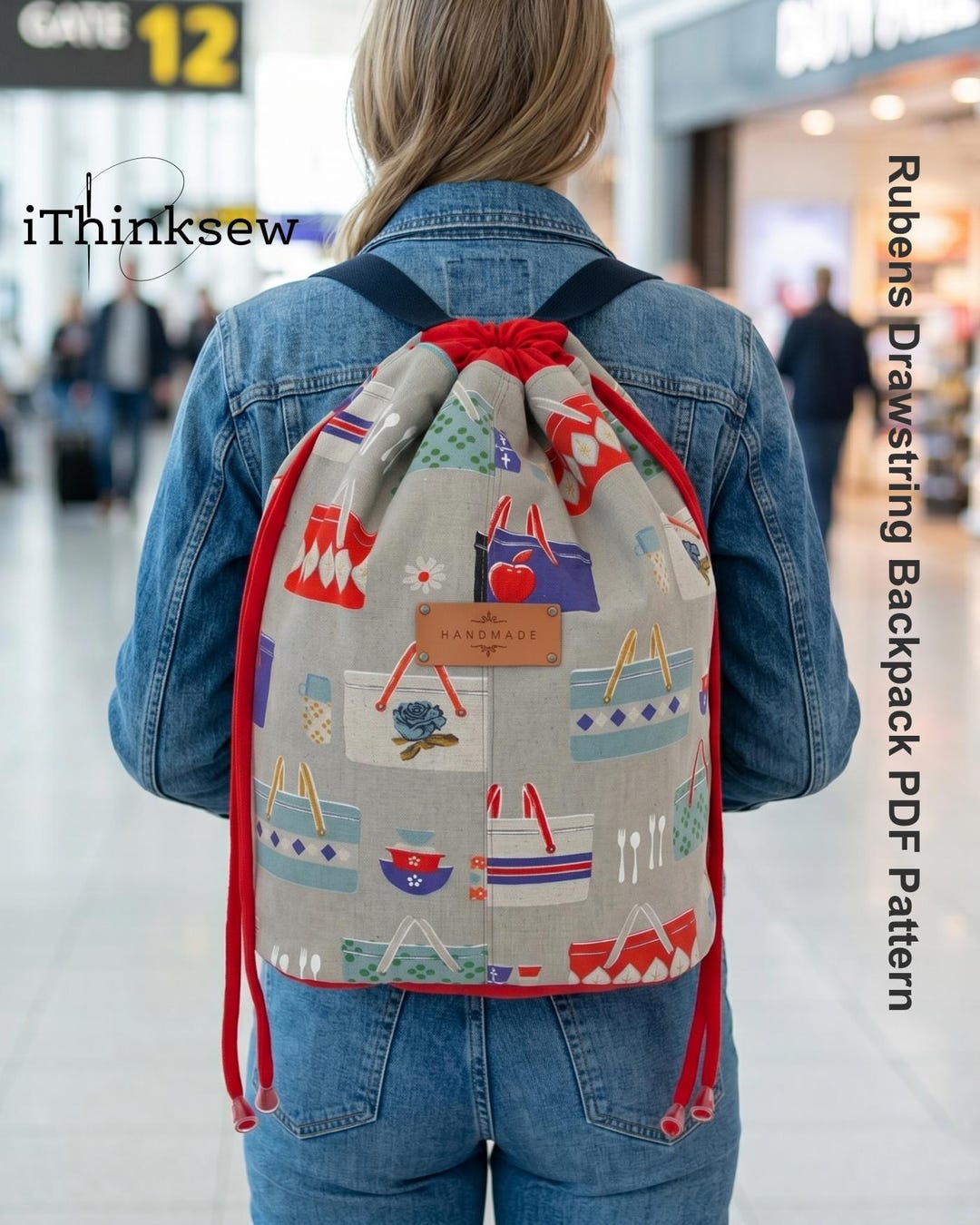 Rubens Drawstring Travel Backpack Sewing Pattern PDF | Beginner DIY Gym ...