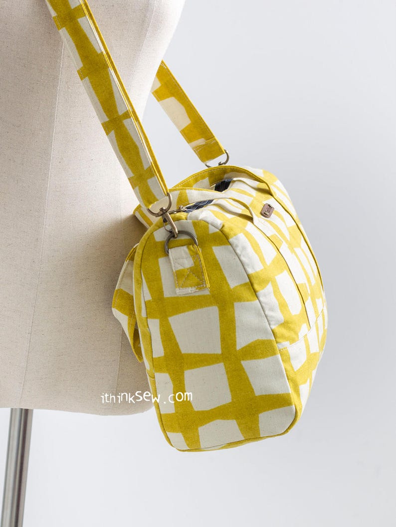 Wzór do szycia torby podróżnej Courtney Duffle Bag w formacie PDF, mała torba w kształcie beczki zdjęcie 9