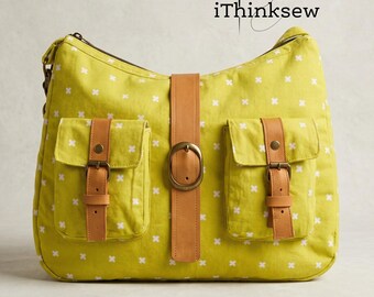 Miranda Crossbody Bag Sewing Pattern PDF | Canvas Shoulder Purse Tutorial | Everyday Messenger Bag DIY with Pockets | Womens Handbag Craft