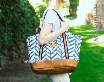 Rian Tote Bag PDF Sewing Pattern, easy sewing pattern