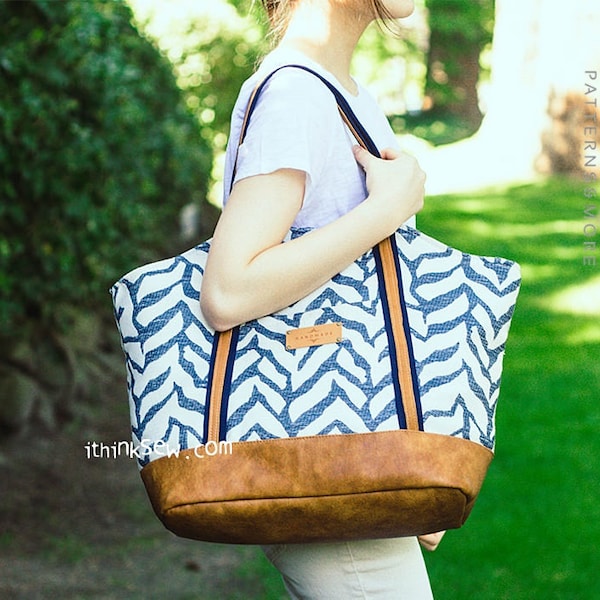 Rian Tote Bag PDF Sewing Pattern, easy sewing pattern