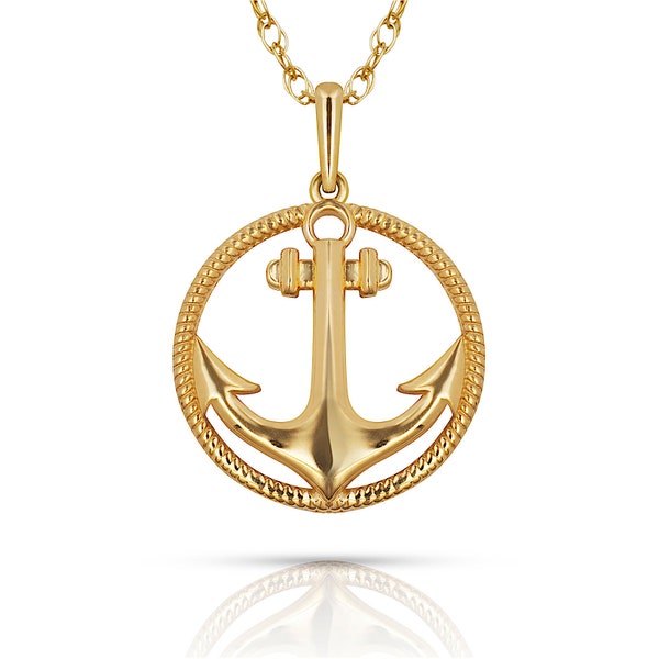 Gold Anchor Pendant Etsy