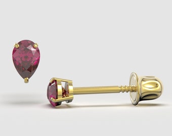 Lovely natural Blood Red Ruby 4mm sterling silver claw stud earrings Lovely natural Blood Red Ruby 4mm sterling silver claw stud earrings